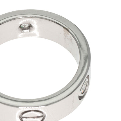 CARTIER love ring half diamond # 50 Ring K18 White Gold Ladies [Used]