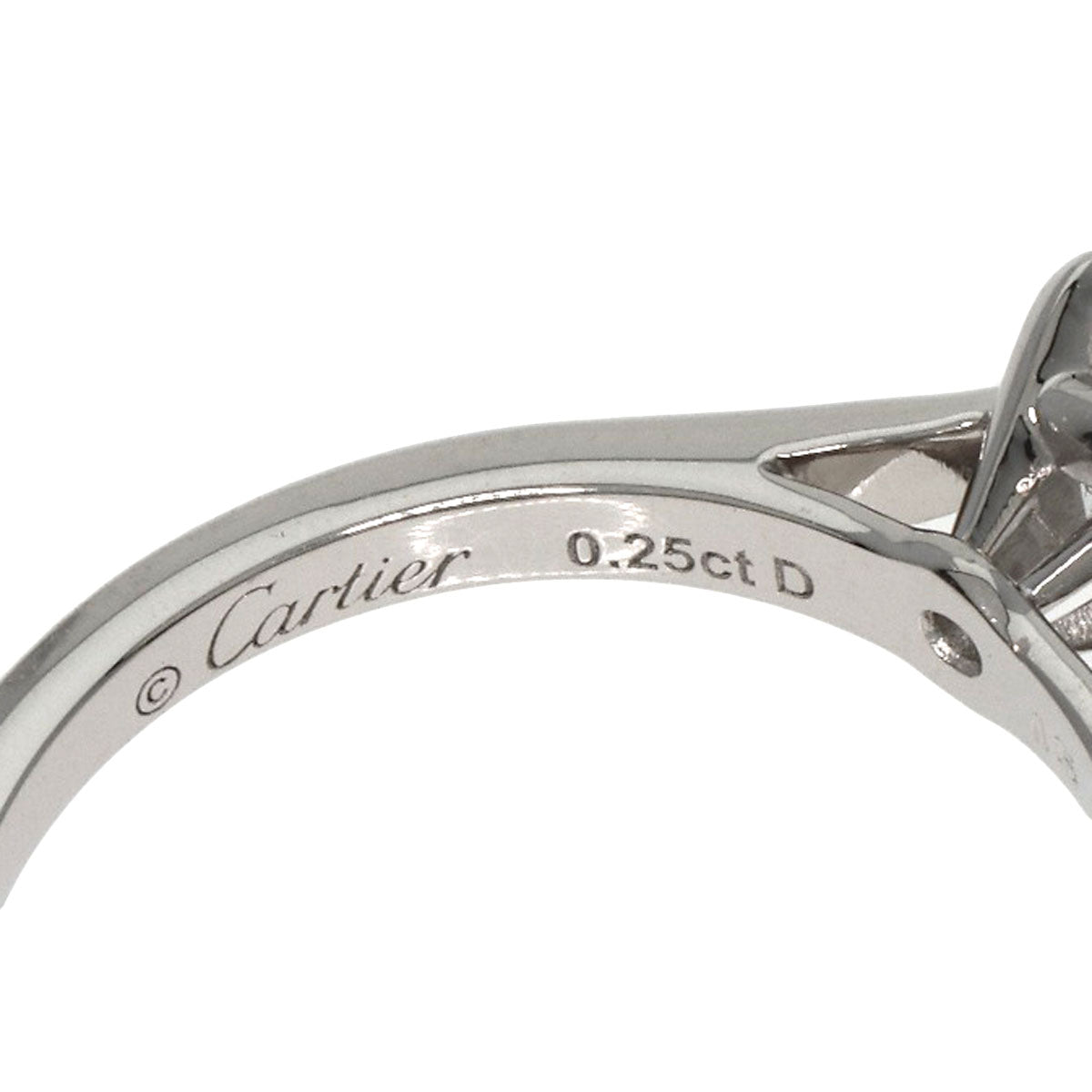 CARTIER   Ring Solitaire Diamond # 45 Platinum PT950 Ladies