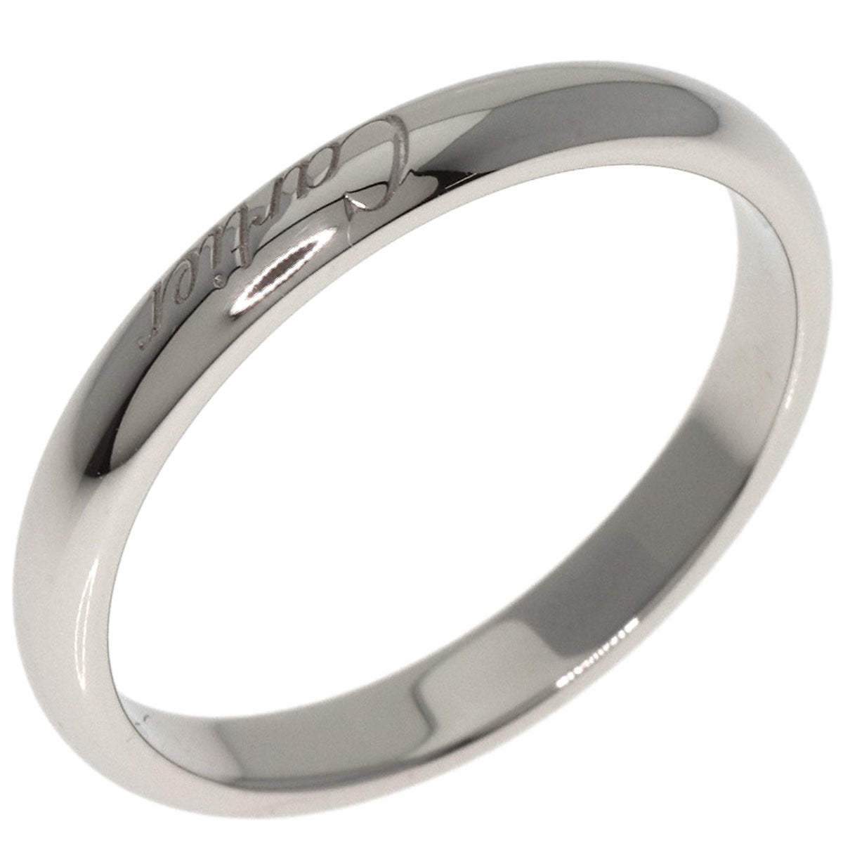 CARTIER   Ring Logo Wedding Band #56 Platinum PT950 Ladies