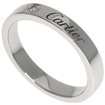 CARTIER   Ring Engraved 1P Diamond # 48 Platinum PT950 Ladies