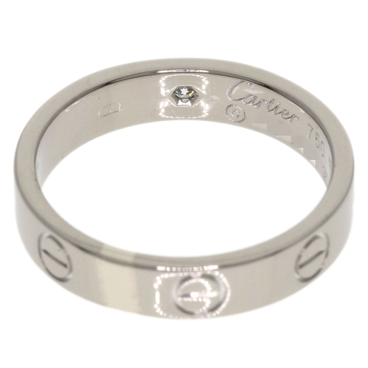CARTIER   Ring mini love ring 1P Diamond K18 White Gold Ladies