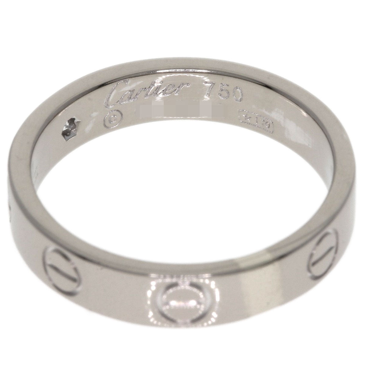 CARTIER   Ring mini love ring 1P Diamond K18 White Gold Ladies