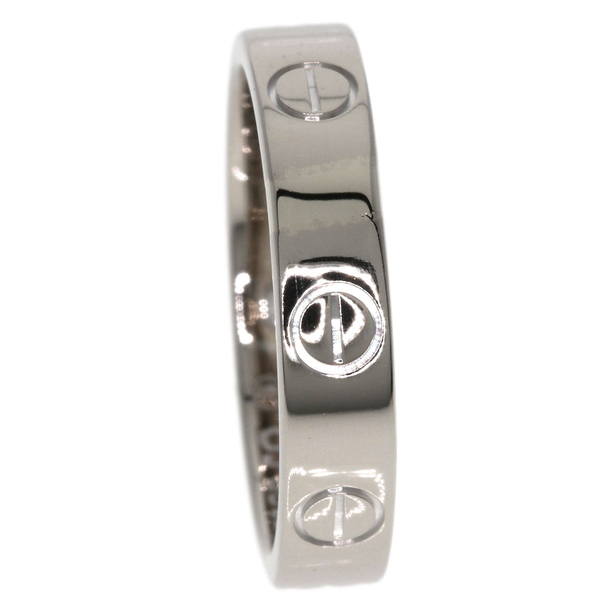 CARTIER   Ring mini love ring 1P Diamond K18 White Gold Ladies