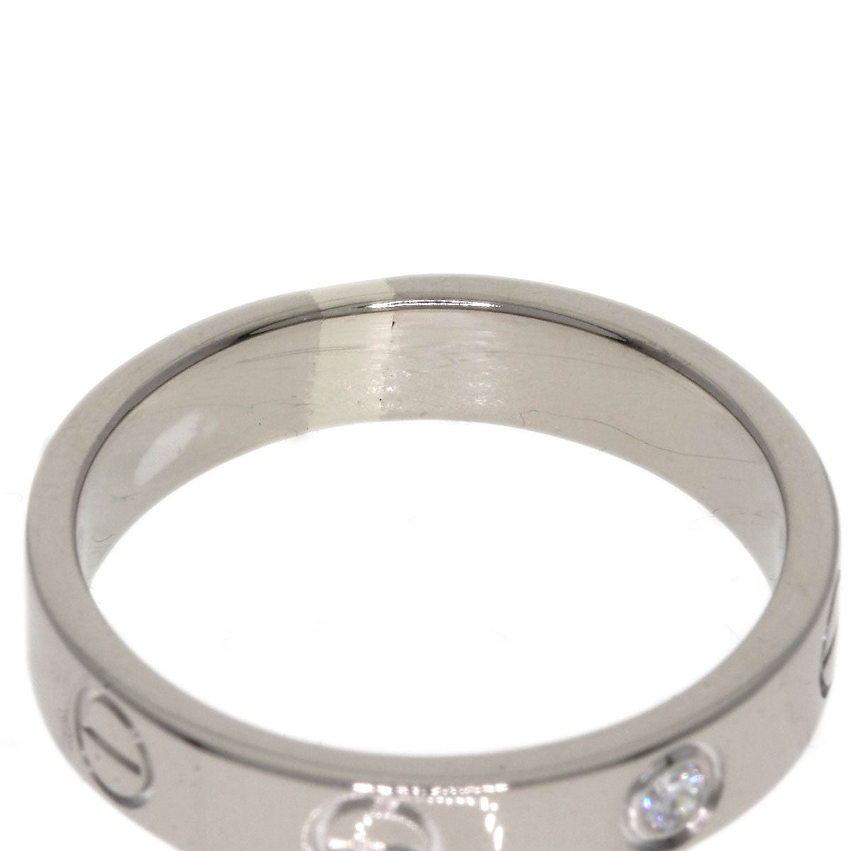 CARTIER   Ring mini love ring 1P Diamond K18 White Gold Ladies