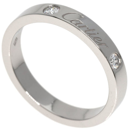 CARTIER   Ring Engraved 2P Diamond #50 Platinum PT950 Ladies