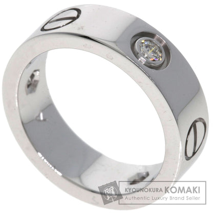 CARTIER   love ring half diamond # 49 Ring  K18 White Gold Ladies [Used]