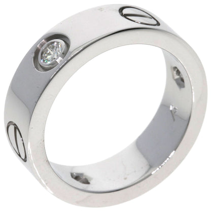 CARTIER   love ring half diamond # 49 Ring  K18 White Gold Ladies [Used]