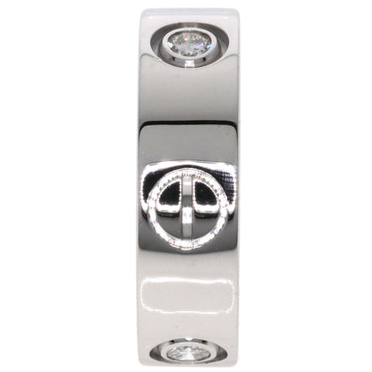 CARTIER   love ring half diamond # 49 Ring  K18 White Gold Ladies [Used]