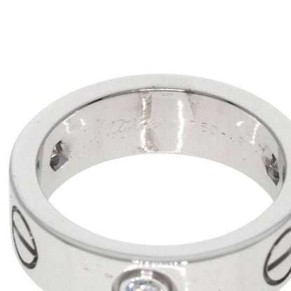 CARTIER   love ring half diamond # 49 Ring  K18 White Gold Ladies [Used]