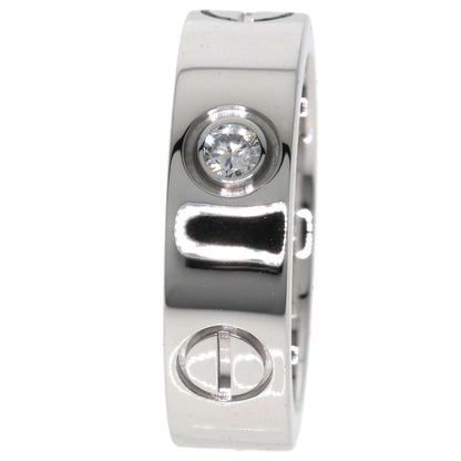 CARTIER   love ring half diamond # 49 Ring  K18 White Gold Ladies [Used]