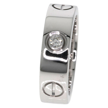 CARTIER   love ring half diamond # 49 Ring  K18 White Gold Ladies [Used]