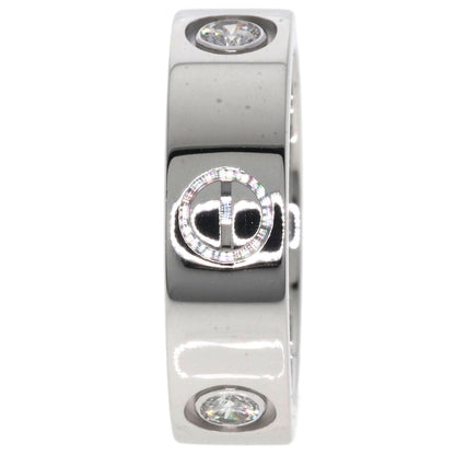 CARTIER   love ring half diamond # 50 Ring  K18 White Gold Ladies [Used]