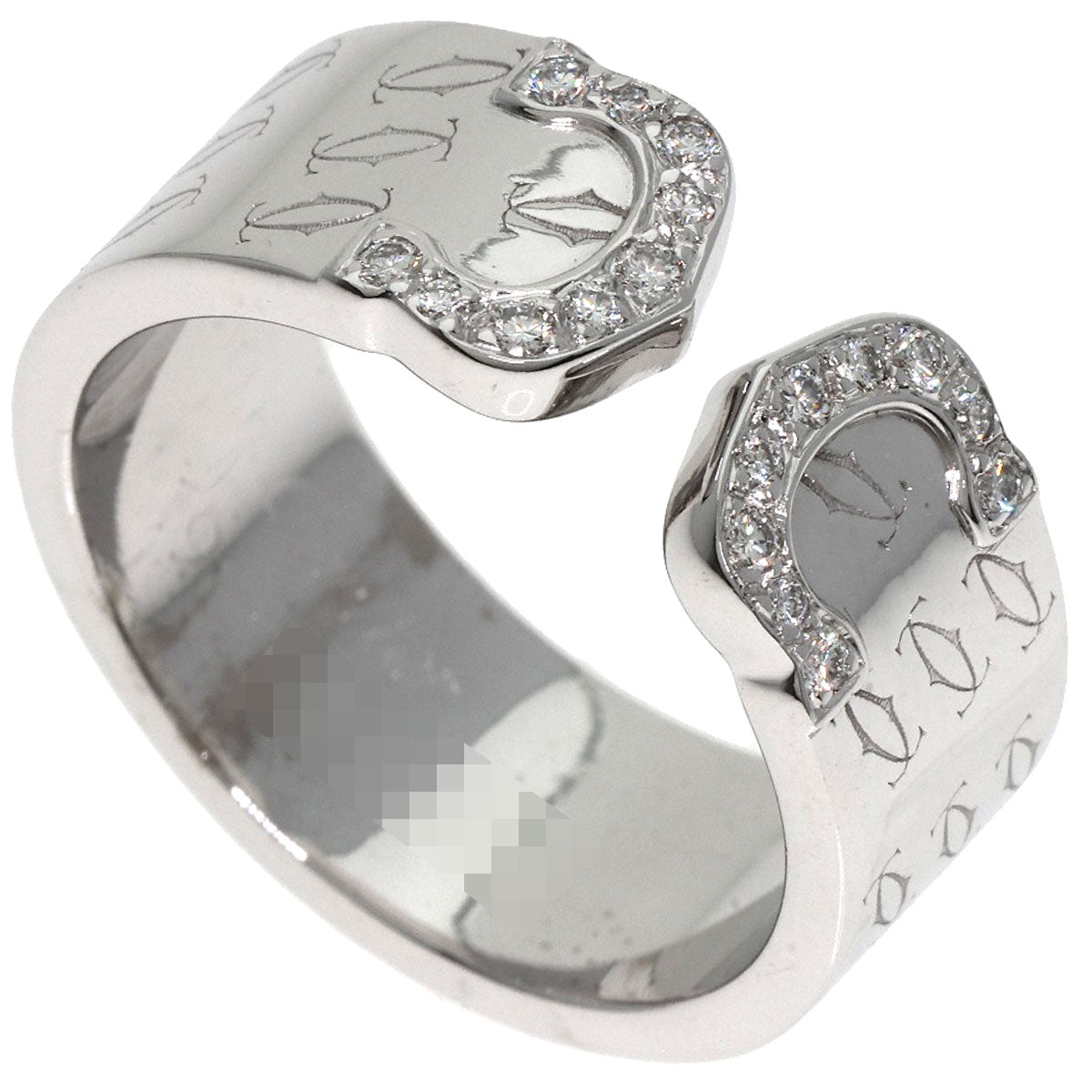 CARTIER C2 Diamond LM #53 Ring K18 White Gold Ladies [Used]