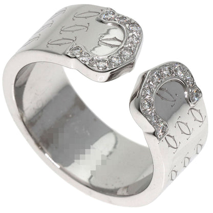 CARTIER C2 Diamond LM #53 Ring K18 White Gold Ladies [Used]