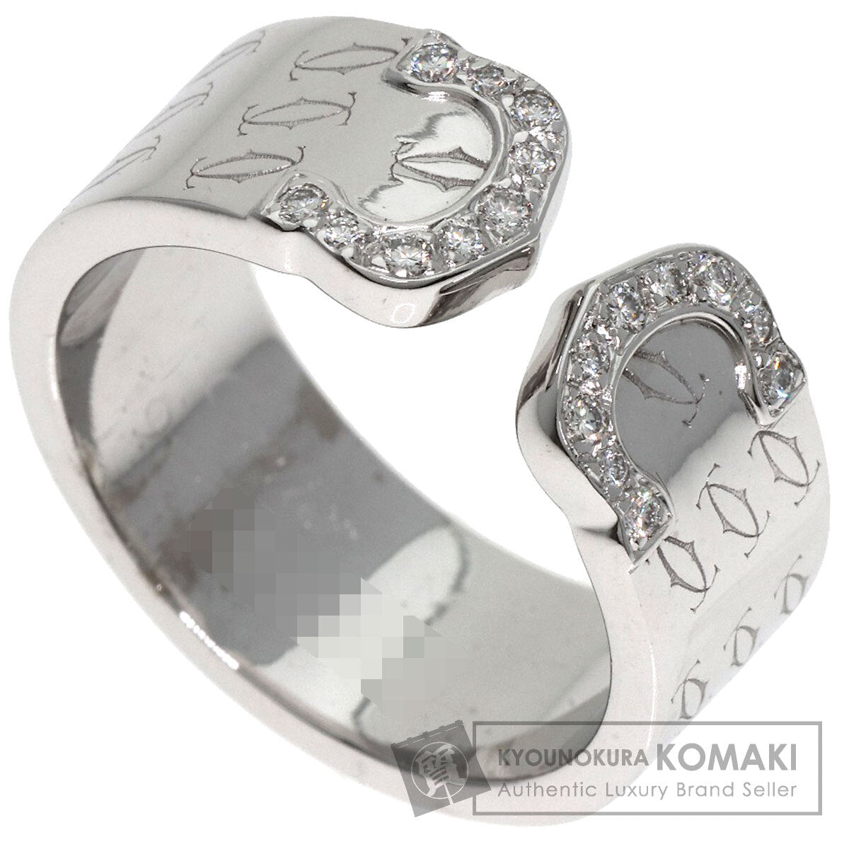 CARTIER C2 Diamond LM #53 Ring K18 White Gold Ladies [Used]
