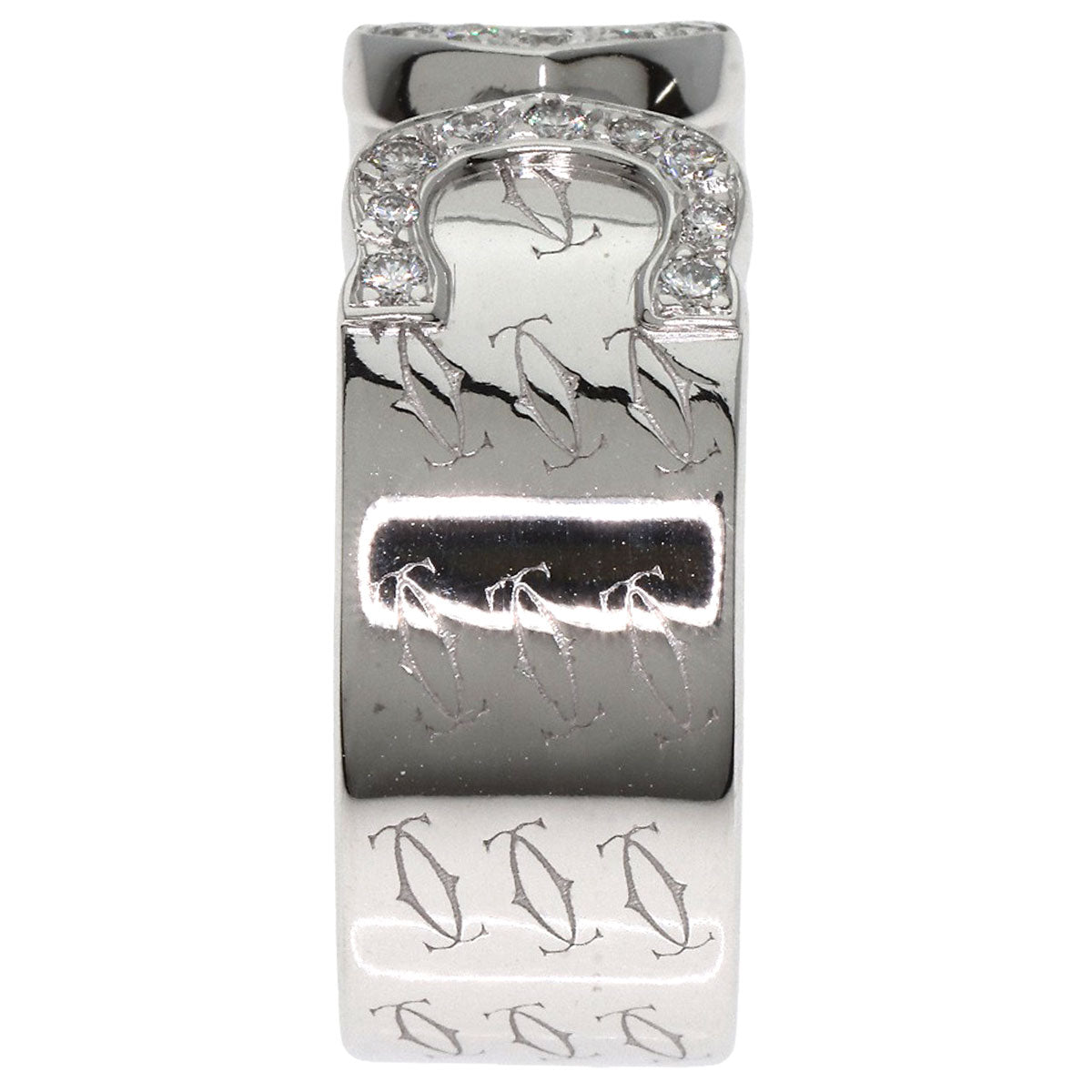 CARTIER C2 Diamond LM #53 Ring K18 White Gold Ladies [Used]