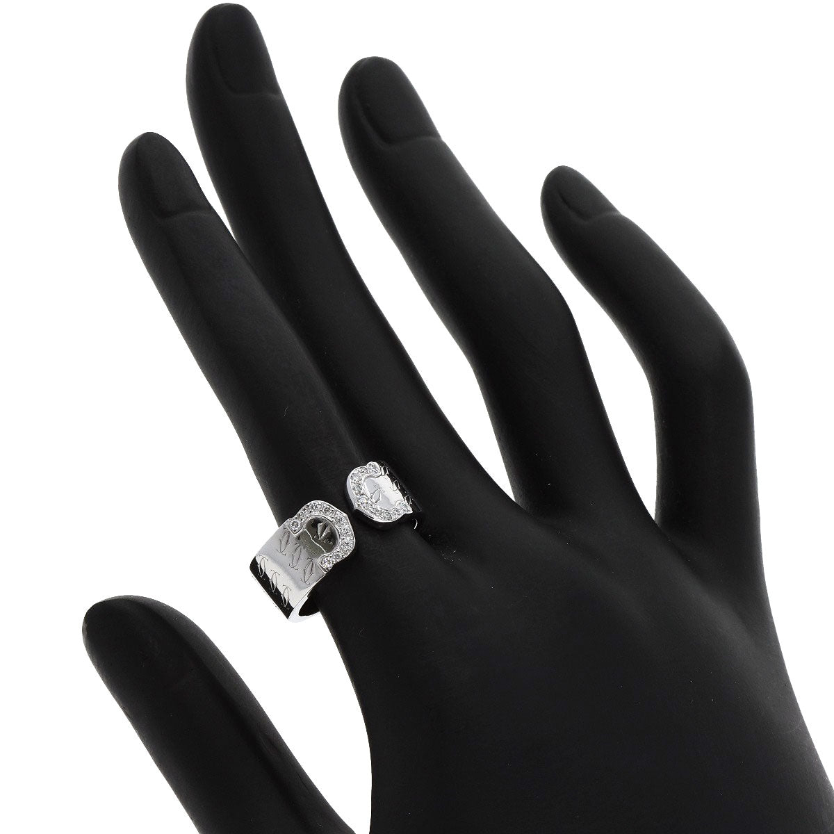 CARTIER C2 Diamond LM #53 Ring K18 White Gold Ladies [Used]