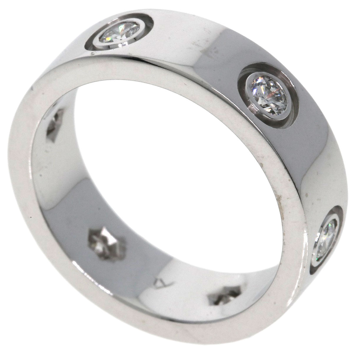CARTIER   love ring full diamond #49 Ring  K18 White Gold Ladies [Used]