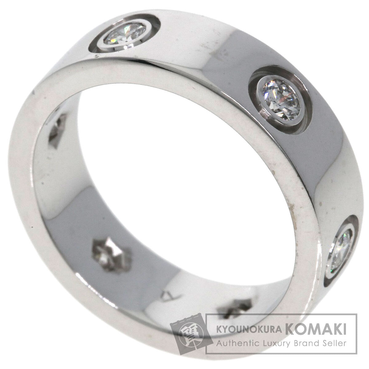 CARTIER   love ring full diamond #49 Ring  K18 White Gold Ladies [Used]