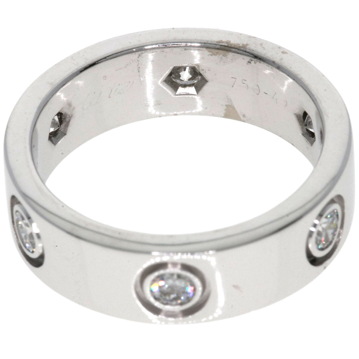 CARTIER   love ring full diamond #49 Ring  K18 White Gold Ladies [Used]