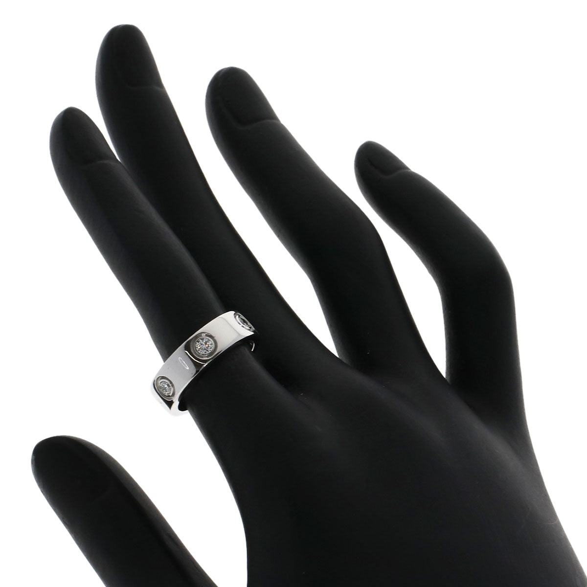 CARTIER   love ring full diamond #49 Ring  K18 White Gold Ladies [Used]