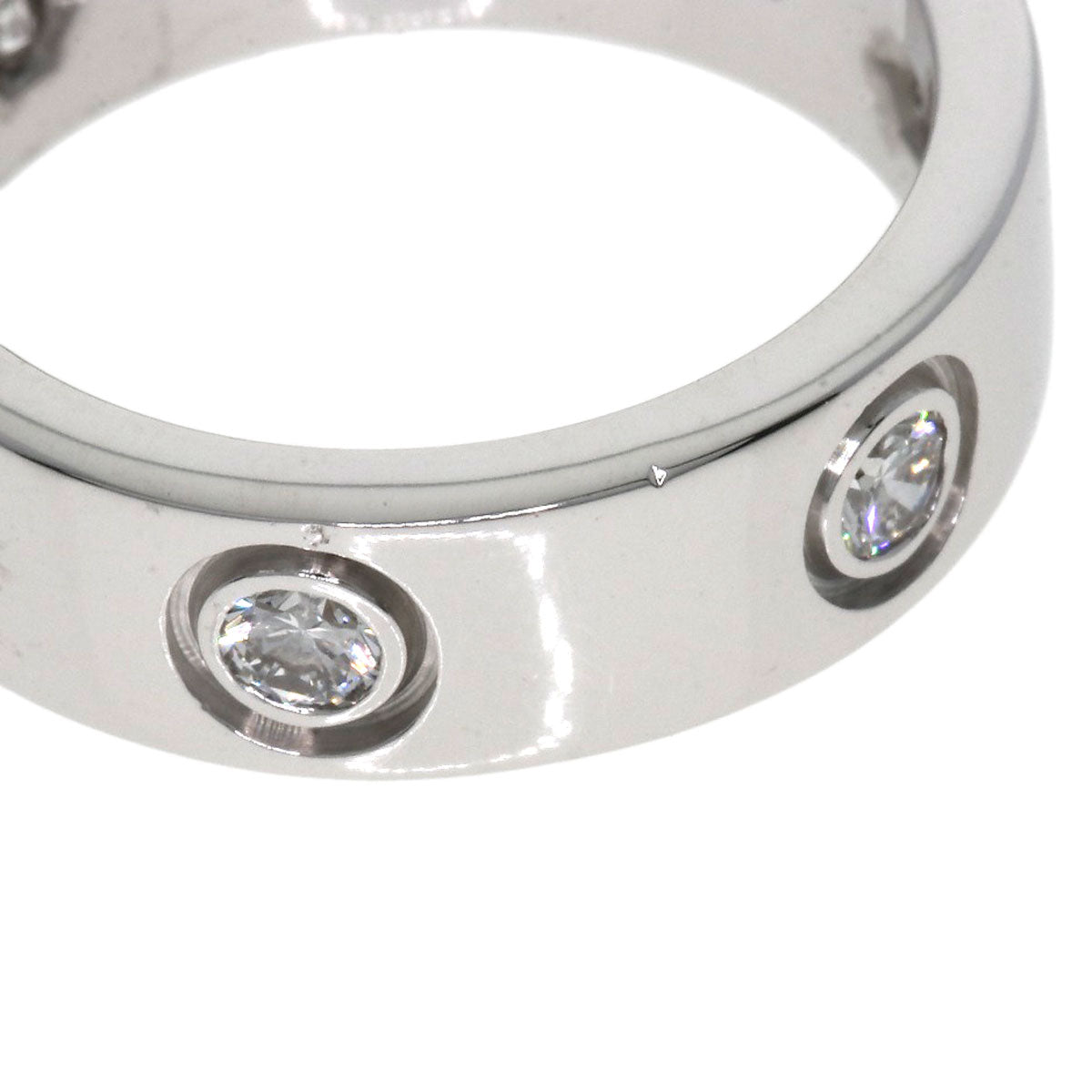 CARTIER   love ring full diamond #49 Ring  K18 White Gold Ladies [Used]