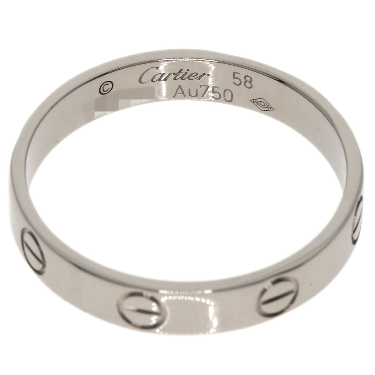 CARTIER   Ring Mini love ring #58 K18 White Gold Ladies