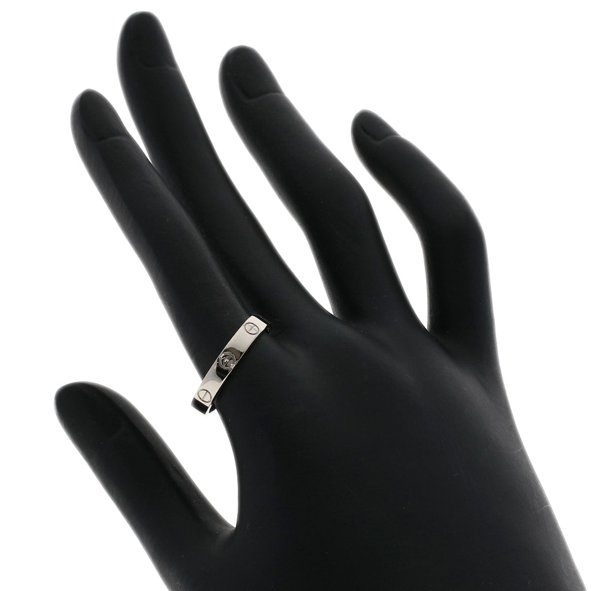 CARTIER   Ring Mini love ring #58 K18 White Gold Ladies