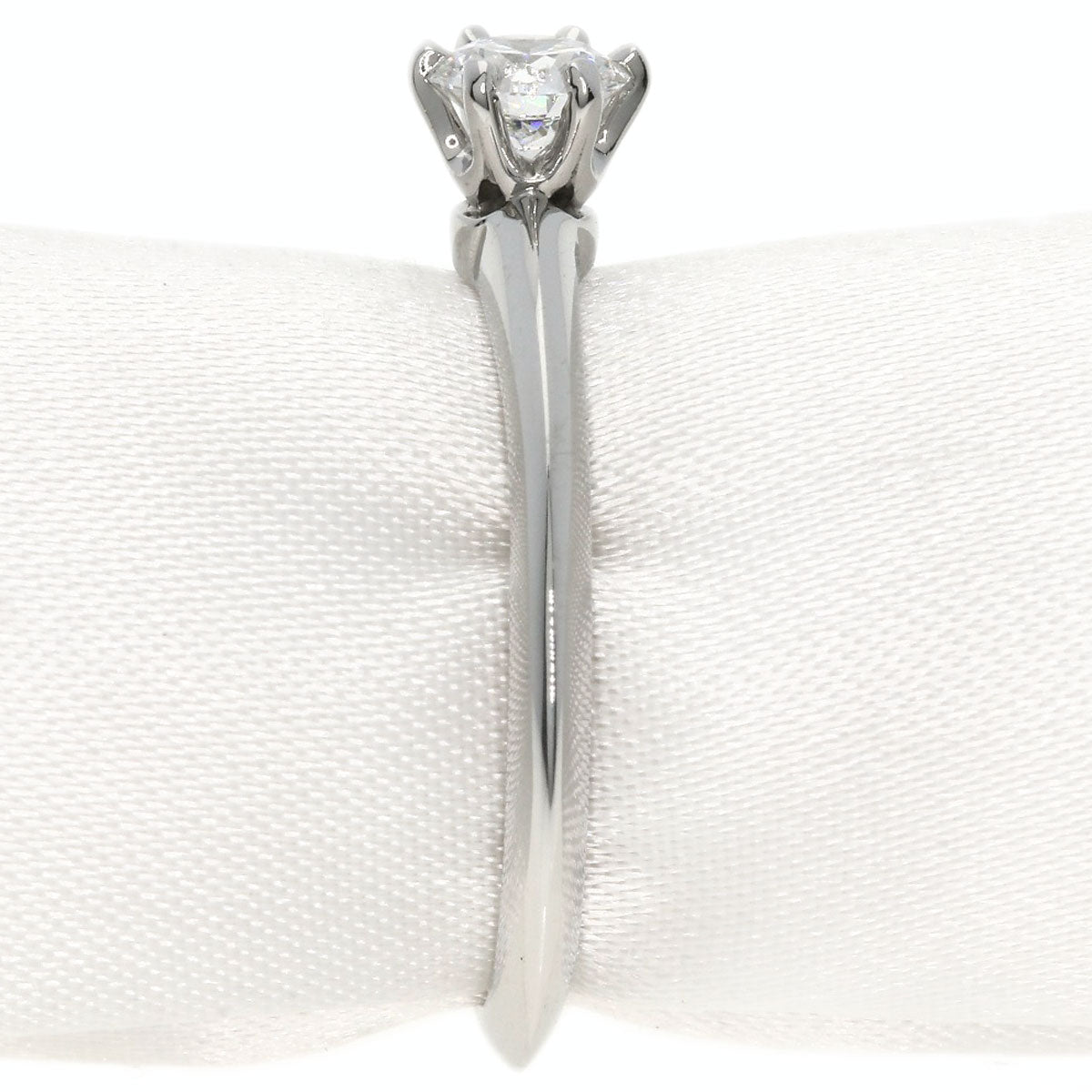 TIFFANY&Co. Solitaire Diamond Knife Edge Ring Platinum PT950 Ladies [Used]