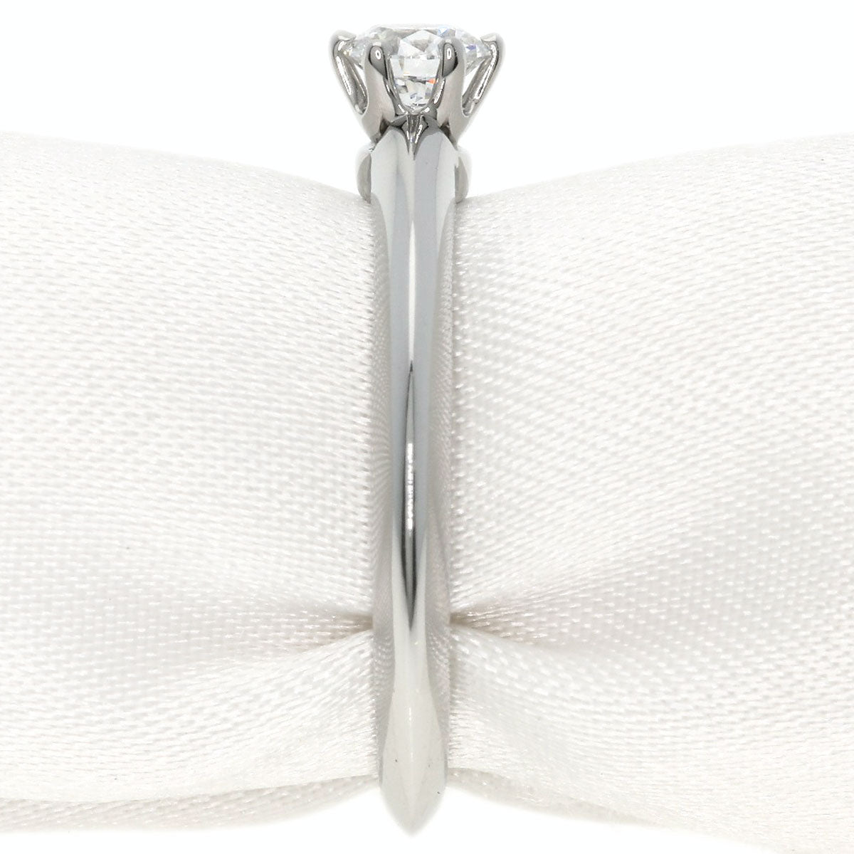 TIFFANY&Co. Solitaire Diamond Knife Edge Ring Platinum PT950 Ladies [Used]