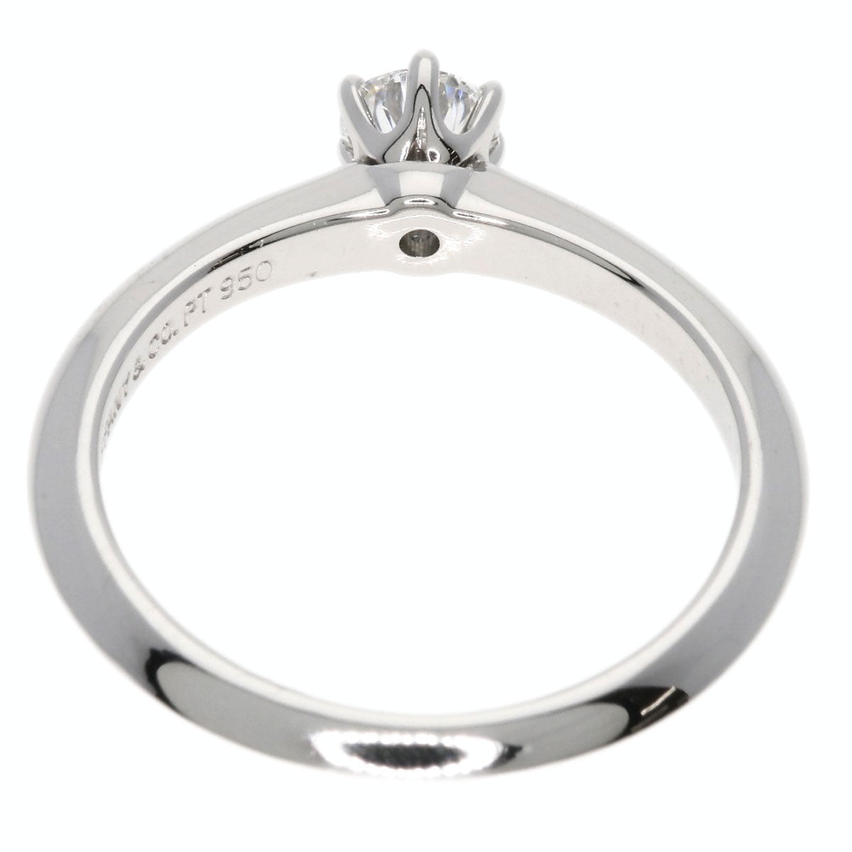 TIFFANY&Co. Solitaire Diamond Knife Edge Ring Platinum PT950 Ladies [Used]