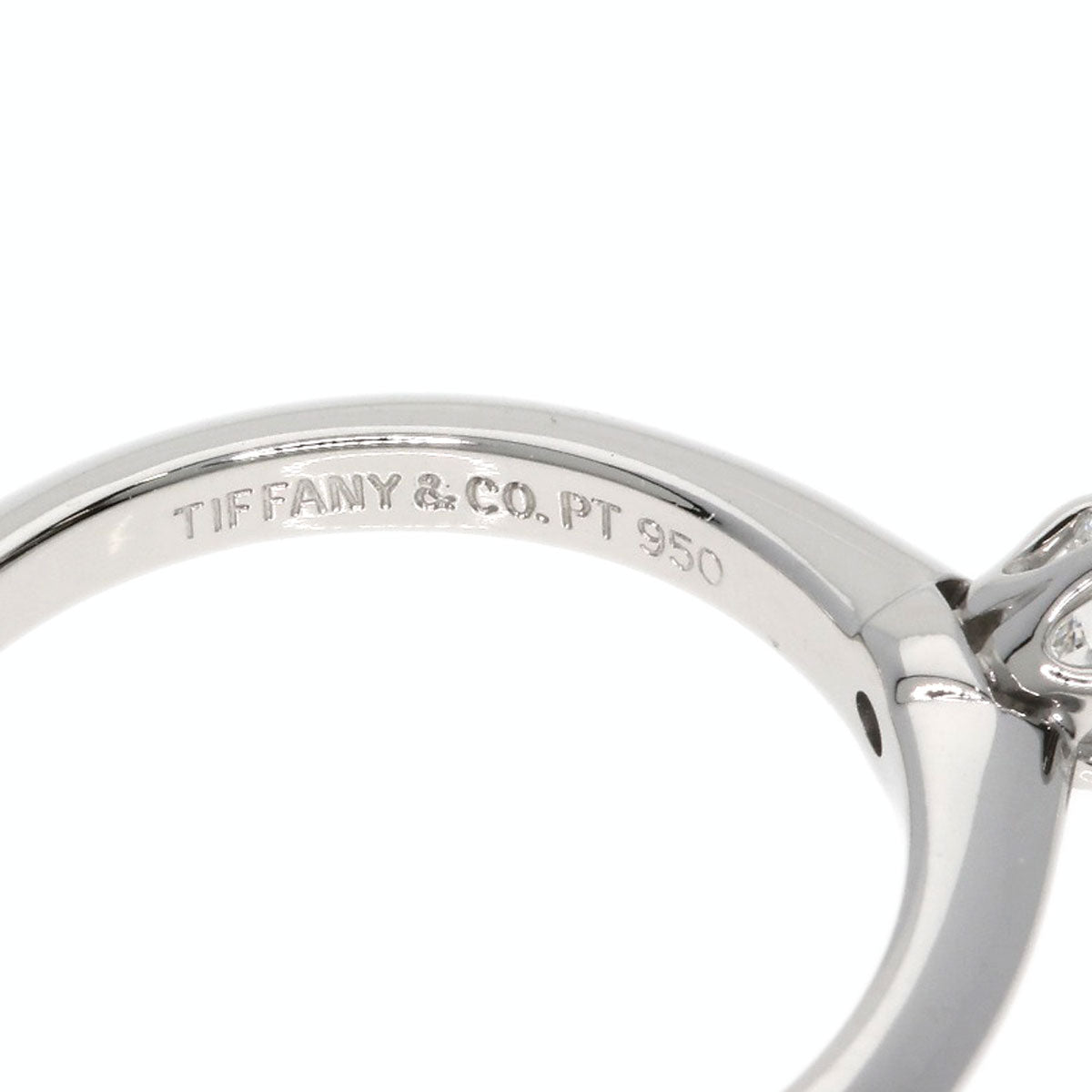 TIFFANY&Co. Solitaire Diamond Knife Edge Ring Platinum PT950 Ladies [Used]