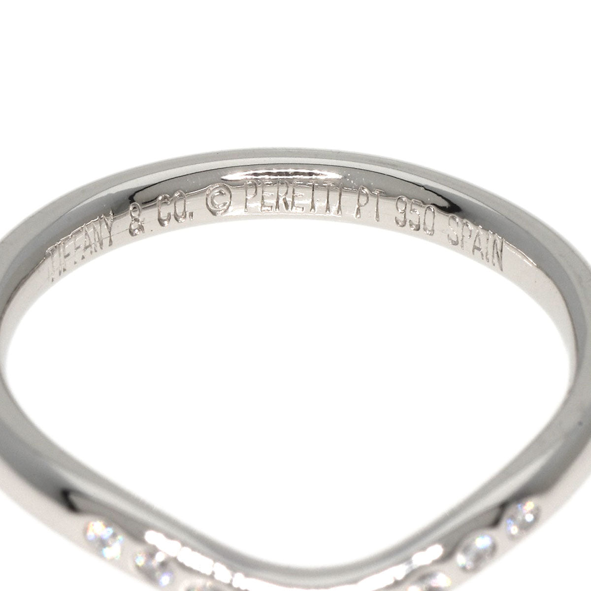 TIFFANY&Co.   Ring Curved band Diamond Platinum PT950 Ladies