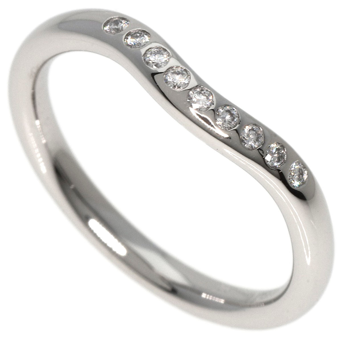 TIFFANY&Co.   Ring Curved band Diamond Platinum PT950 Ladies