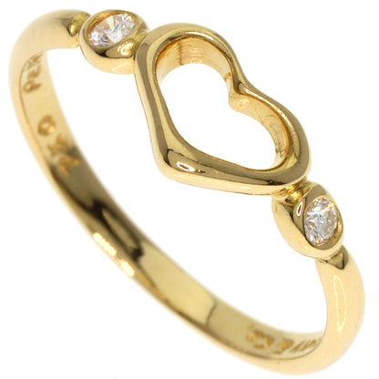 TIFFANY&Co.   Ring Open Heart 2P Diamond K18 Yellow Gold Ladies