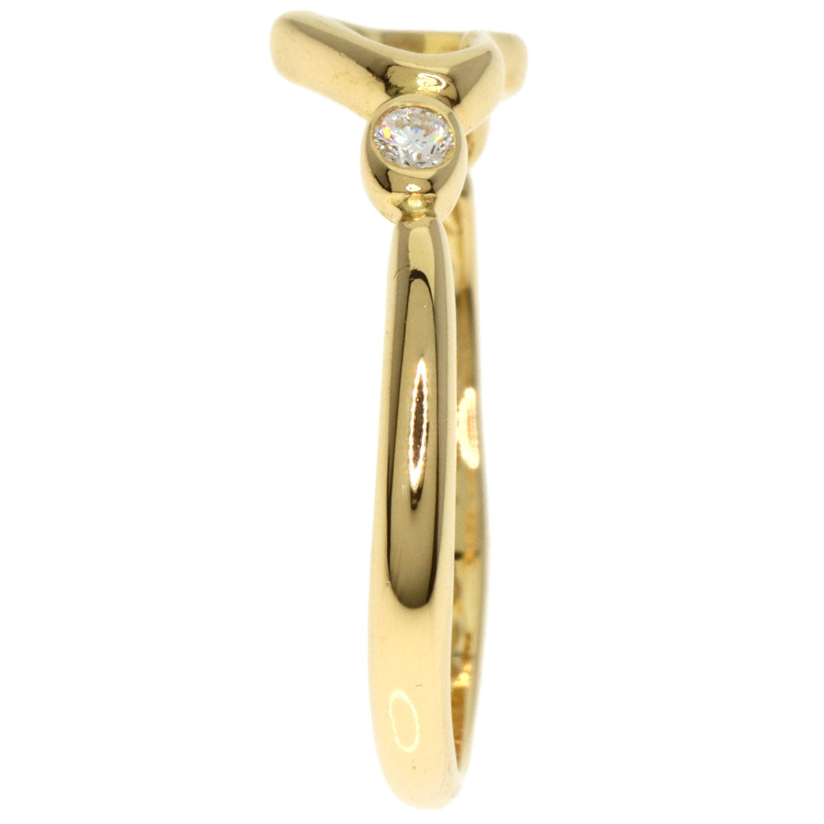 TIFFANY&Co.   Ring Open Heart 2P Diamond K18 Yellow Gold Ladies