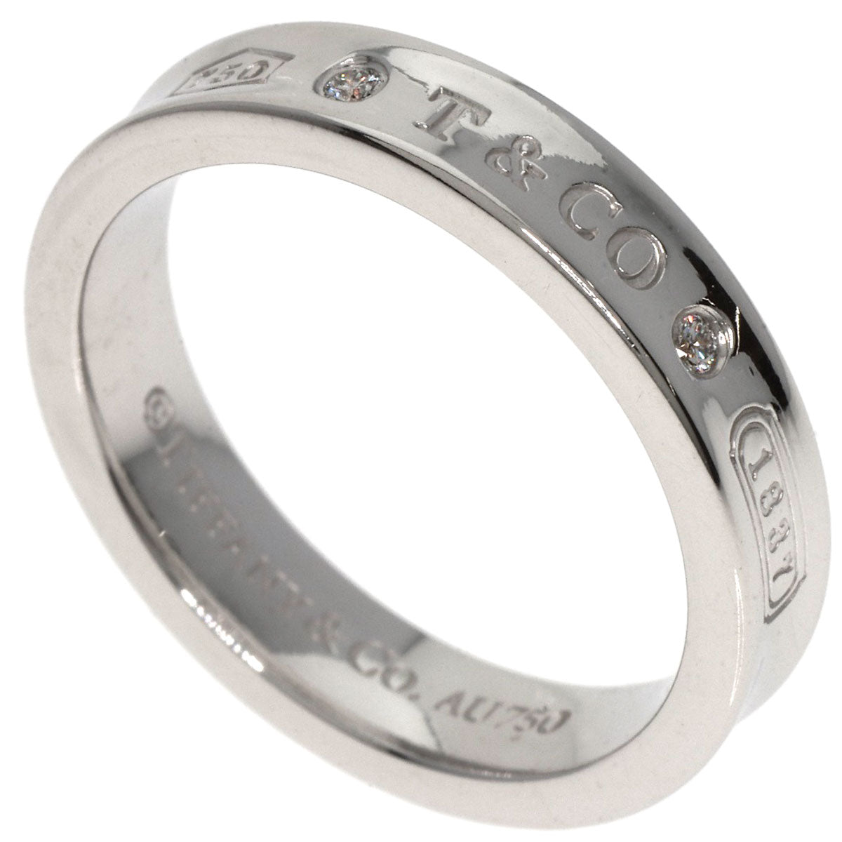 TIFFANY&Co. 1837 Narrow Diamond Ring K18 White Gold Ladies [Used]