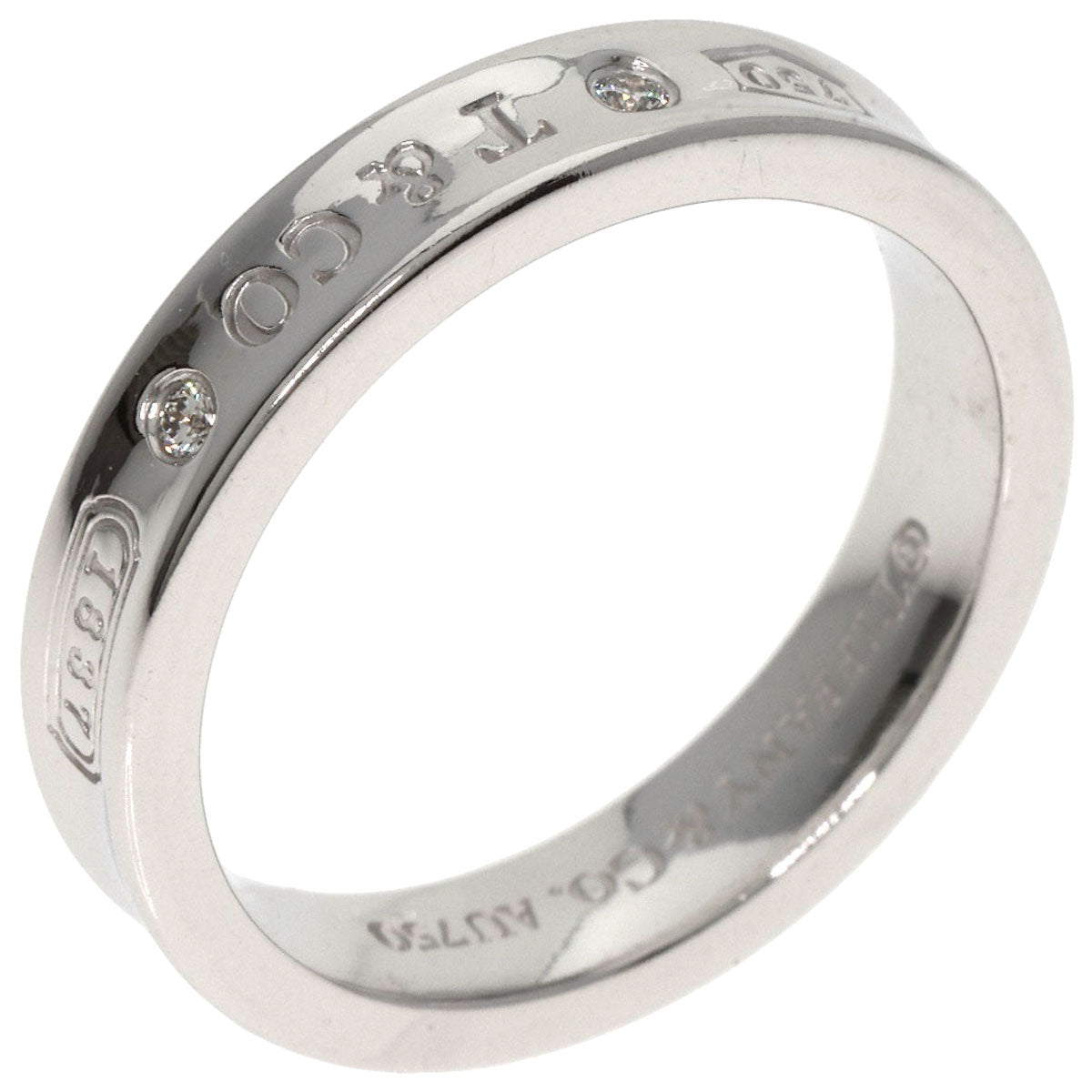 TIFFANY&Co. 1837 Narrow Diamond Ring K18 White Gold Ladies [Used]