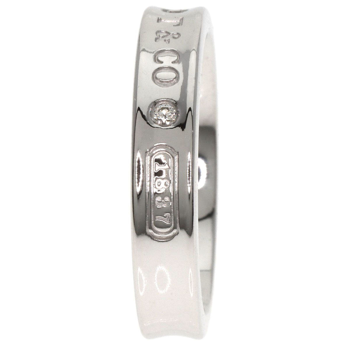 TIFFANY&Co. 1837 Narrow Diamond Ring K18 White Gold Ladies [Used]