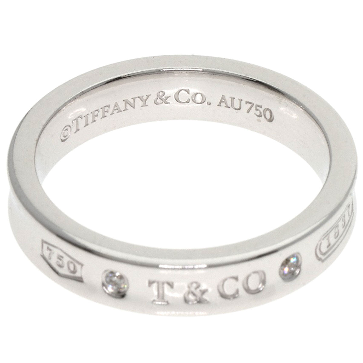 TIFFANY&Co. 1837 Narrow Diamond Ring K18 White Gold Ladies [Used]