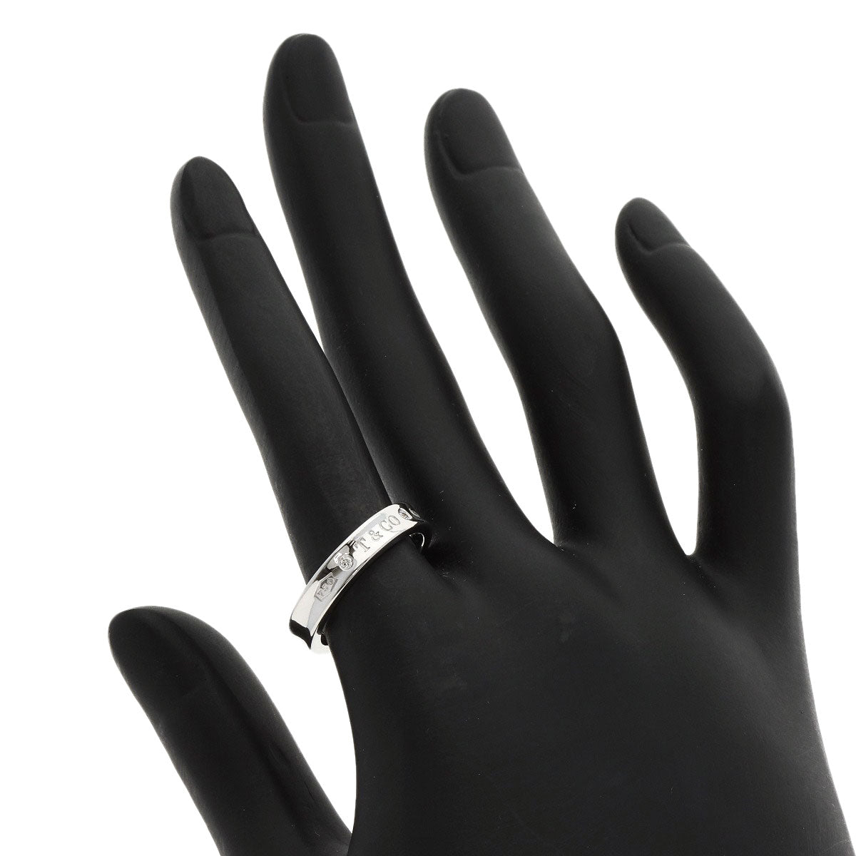 TIFFANY&Co. 1837 Narrow Diamond Ring K18 White Gold Ladies [Used]