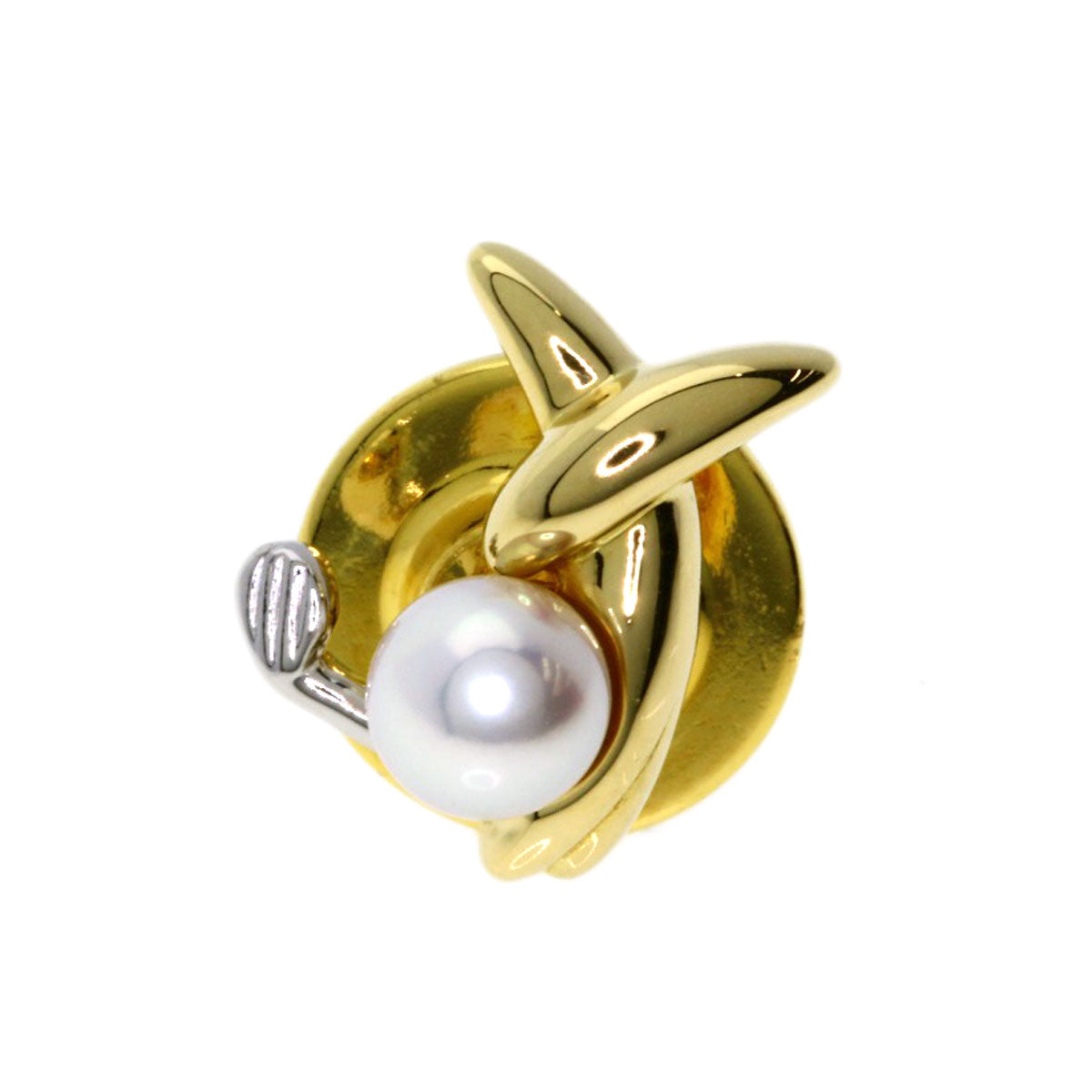 MIKIMOTO   Brooch Golf Pearl Pearl K18 Yellow Gold PT950Ladies