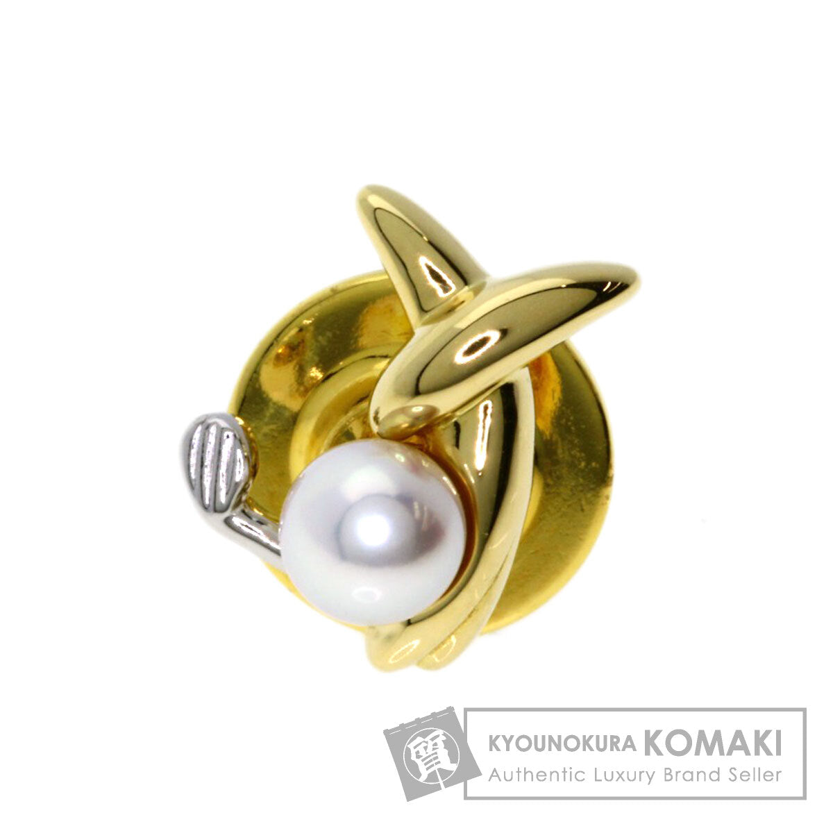 MIKIMOTO   Brooch Golf Pearl Pearl K18 Yellow Gold PT950Ladies