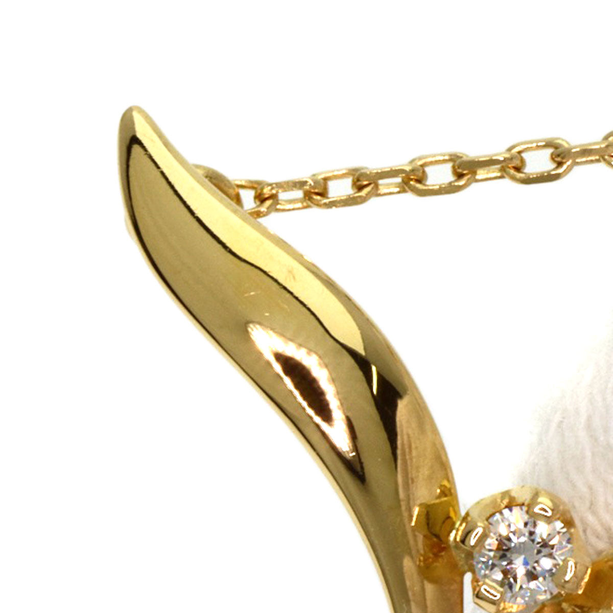 MIKIMOTO Pearl Pearl Diamond Necklace K18 Yellow Gold Ladies [Used]