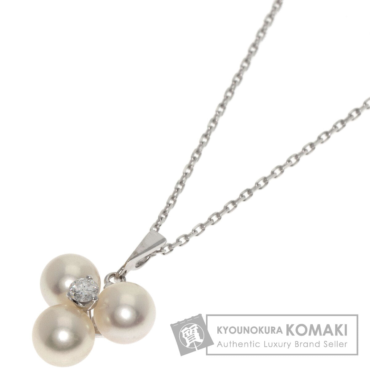MIKIMOTO   Pearl Pearl Diamond Necklace  K14 White Gold Ladies [Used]