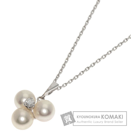MIKIMOTO   Pearl Pearl Diamond Necklace  K14 White Gold Ladies [Used]