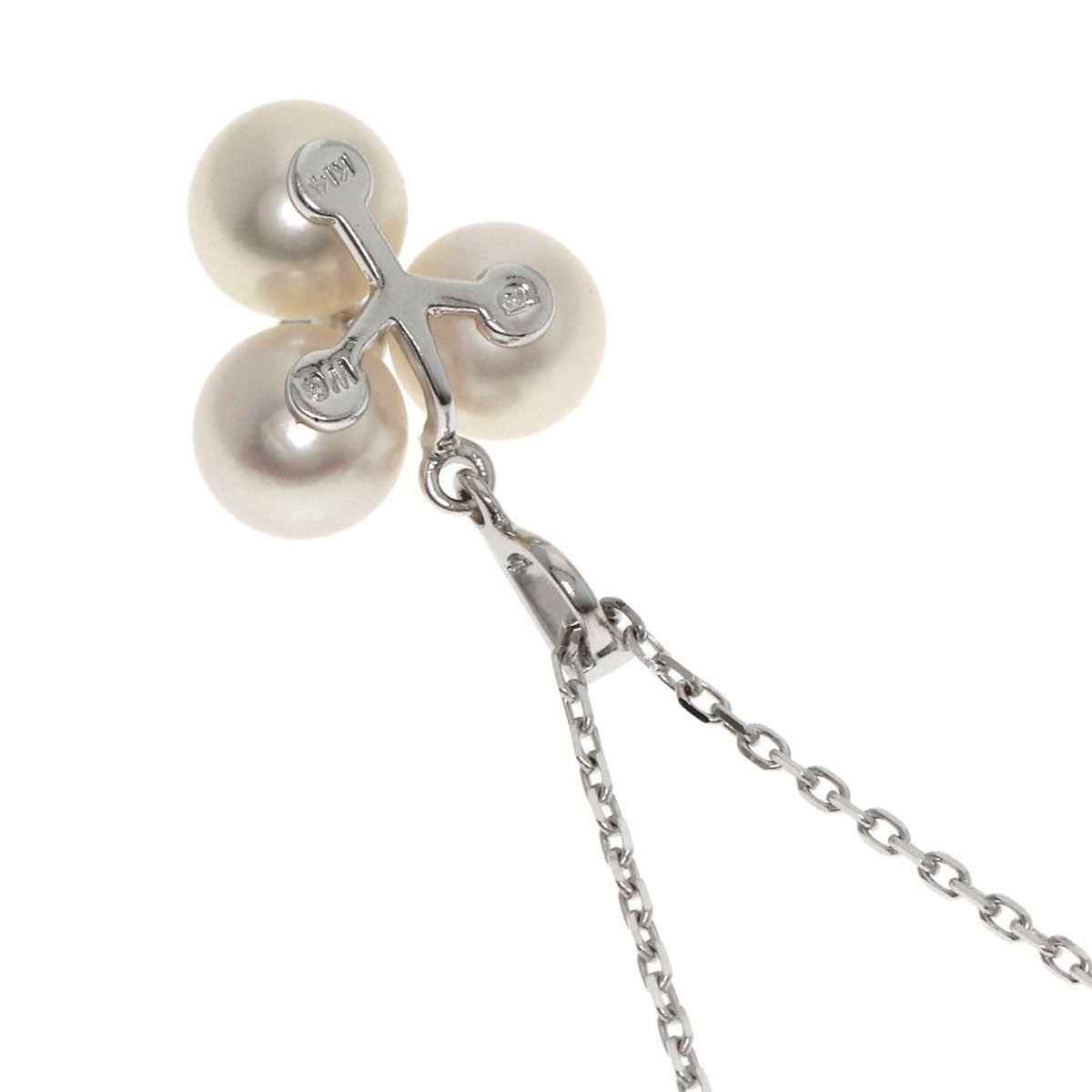 MIKIMOTO   Pearl Pearl Diamond Necklace  K14 White Gold Ladies [Used]