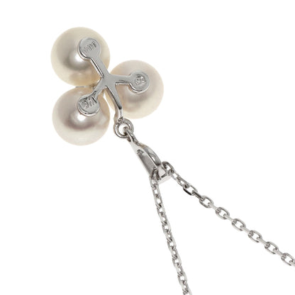 MIKIMOTO   Pearl Pearl Diamond Necklace  K14 White Gold Ladies [Used]