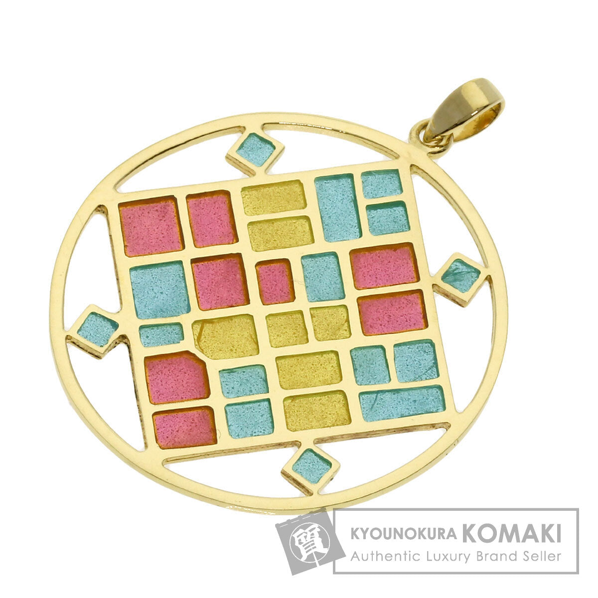 MIKIMOTO Enamel Pendant top K18 Yellow Gold Ladies [Used]