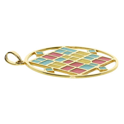 MIKIMOTO Enamel Pendant top K18 Yellow Gold Ladies [Used]